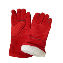 Cold Resistant Cow Split Leather Welder Gloves with Winter Lining