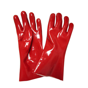 Full Dipped Oil Proof Red PVC Gloves