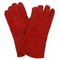 Red cow split leather welding gloves HLW612