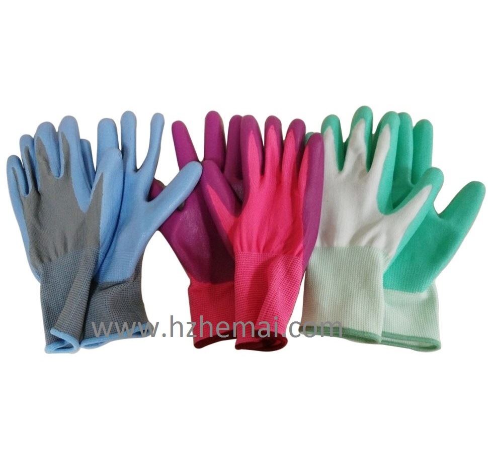 Coloful Nitrile coated gardening gloves HNN578 