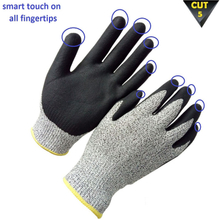 Cut resistant glove with smart touch fingertips HCR611