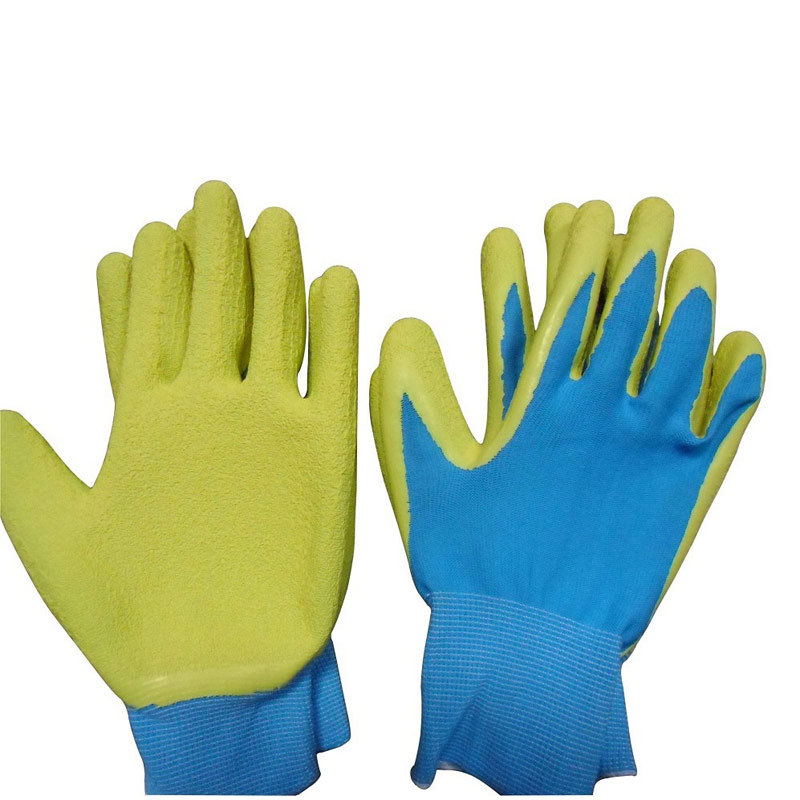 Colorful gardening gloves with Foam latex coated HNL263