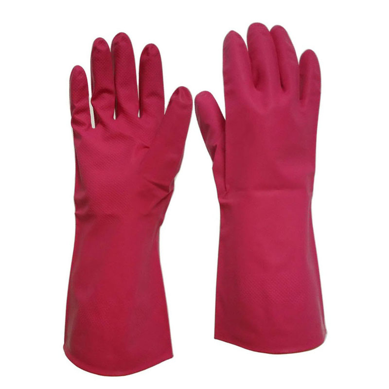 Red latex free nitrile household gloves HHL512 