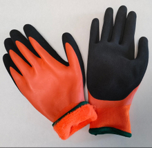 Orange Freeze Gloves Warm Winter Gloves with Fur HNN789