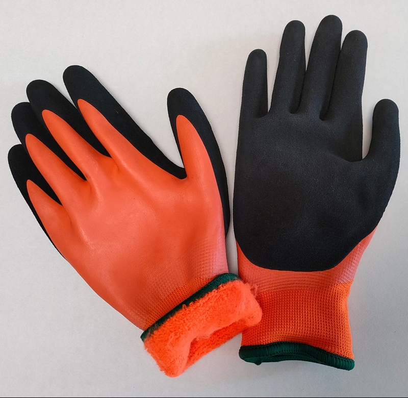 Orange Freeze Gloves Warm Winter Gloves with Fur HNN789