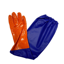 Long sleeve PVC gloves with rough finish
